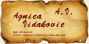 Agnica Vidaković vizit kartica